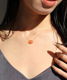 JUPITER（ジュピター）の「【K10】カボションカット天然石ネックレス＜全長約38+3㎝＞（ネックレス）」