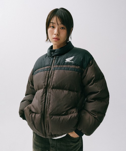 PHYPS MOTORCYCLE（フィップスモーターサイクル）の「Honda Wing logo Short Puffer_Brown（ダウンジャケット/コート・レディース・その他・LARGE/X-LARGE/SMALL/MEDIUM）」の8枚目の写真