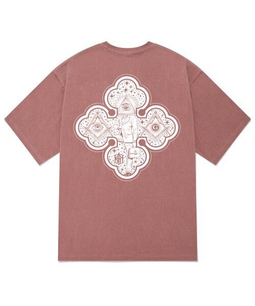 KAN6312(カン6312)の「KTPP0123 フリーメイソン ピグメント 半袖Tシャツ - ピンク(Tシャツ/カットソー・メンズ・その他・LARGE/X-LARGE/MEDIUM)」の1枚目の写真