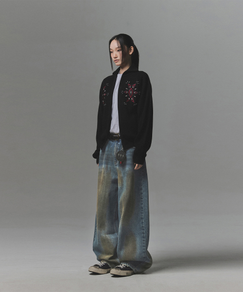 NOT4NERD(ノットフォーナード)の「Angel Argyle Knit Track Jacket - Black(カーディガン/ボレロ・レディース・その他・MEDIUM/LARGE/X-LARGE)」の3枚目の写真
