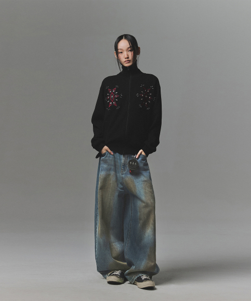 NOT4NERD(ノットフォーナード)の「Angel Argyle Knit Track Jacket - Black(カーディガン/ボレロ・レディース・その他・MEDIUM/LARGE/X-LARGE)」の5枚目の写真