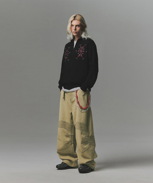 NOT4NERD(ノットフォーナード)の「Angel Argyle Knit Track Jacket - Black(カーディガン/ボレロ・レディース・その他・MEDIUM/LARGE/X-LARGE)」の6枚目の写真