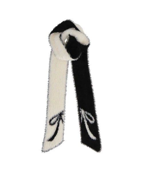 JILL STUART(ジルスチュアート)の「ナイロンシャギー 細幅マフラー(マフラー・レディース・ピンク/ライトグリーン/イエロー/ブラック・FREE)」の5枚目の写真