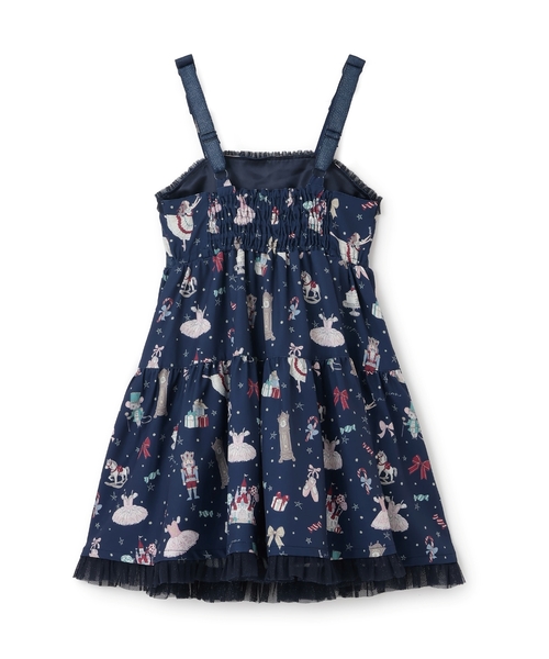 m**様 新品未使用　メゾピアノ　くるみ割り人形柄キャミワンピース　紺　120c セール】くるみ割り人形柄キャミワンピース（ワンピース）｜mezzo