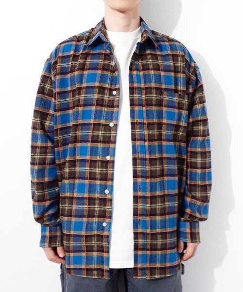 QT8 GARMENTS(キューティーエイトガーメント)の「BN Rustic Check Shirt (Brown)(シャツ/ブラウス・レディース・その他・LARGE/MEDIUM/X-LARGE)」の1枚目の写真