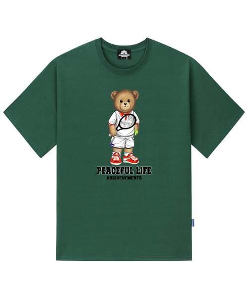 TRIPSHION(トリップション)の「テニススタンディングベアTシャツ - グリーン(Tシャツ/カットソー・メンズ・その他・LARGE/MEDIUM/X-LARGE)」の1枚目の写真