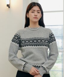 JACQUARD WOOL KNIT_GRAY