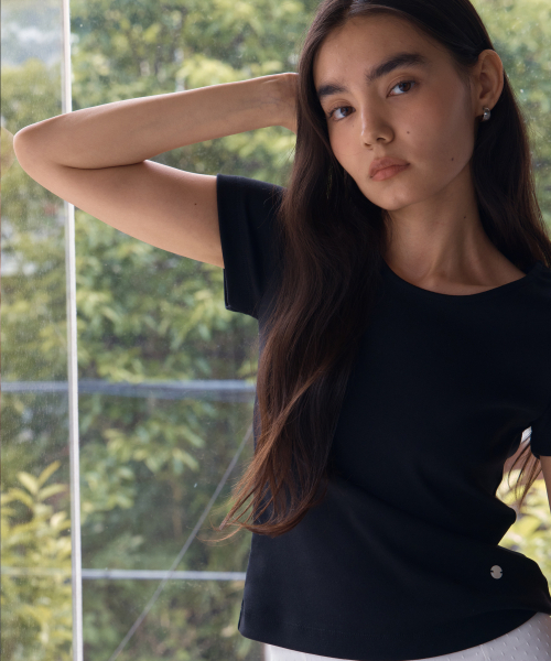 38COMEONCOMMON(38カモンコモン)の「Symbol Slim Rib T-Shirts (Black)(Tシャツ/カットソー・レディース・その他・FREE)」の3枚目の写真