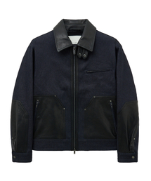 UNGIMMICK（アンジミック）の「LEATHER MIX DENIM JACKET (DARK NAVY)（デニムジャケット）」