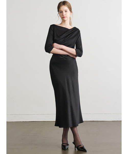 LAUTREDE MIN(ロートルドミン)の「Lautre draped Black T shirts(Tシャツ/カットソー・レディース・ブラック・FREE)」の3枚目の写真