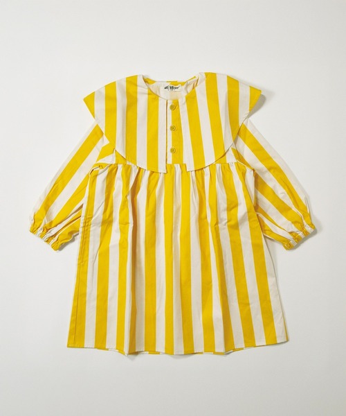 MAKE YOUR DAY（メイクユアデイ）の「ビッグカラーストライプワンピース■80～140cm（ワンピース・キッズ・イエロー/ブラック・90/100/120/130/140/80/110）」の2枚目の写真