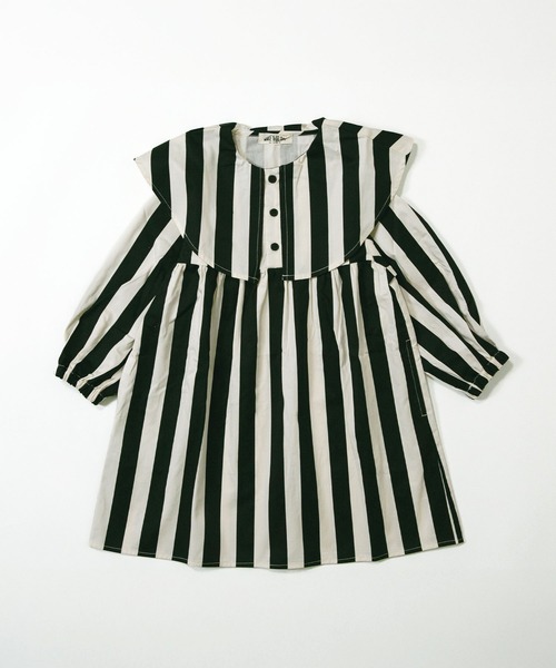 MAKE YOUR DAY（メイクユアデイ）の「ビッグカラーストライプワンピース■80～140cm（ワンピース・キッズ・イエロー/ブラック・90/100/120/130/140/80/110）」の3枚目の写真