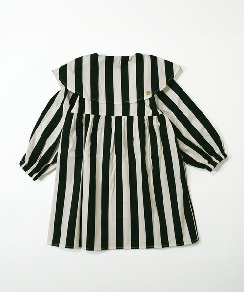 MAKE YOUR DAY（メイクユアデイ）の「ビッグカラーストライプワンピース■80～140cm（ワンピース・キッズ・イエロー/ブラック・90/100/120/130/140/80/110）」の4枚目の写真