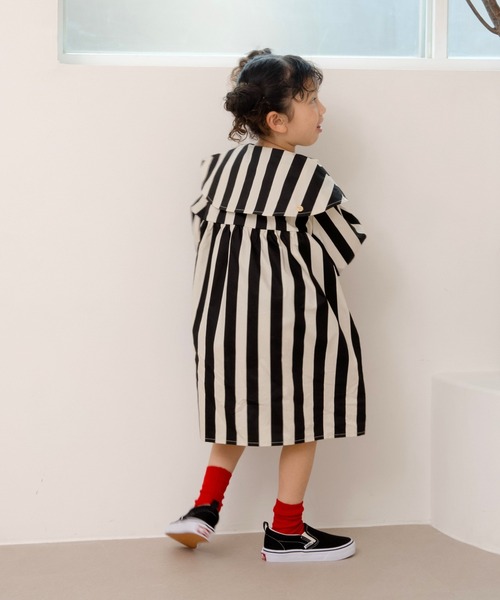MAKE YOUR DAY（メイクユアデイ）の「ビッグカラーストライプワンピース■80～140cm（ワンピース・キッズ・イエロー/ブラック・90/100/120/130/140/80/110）」の8枚目の写真