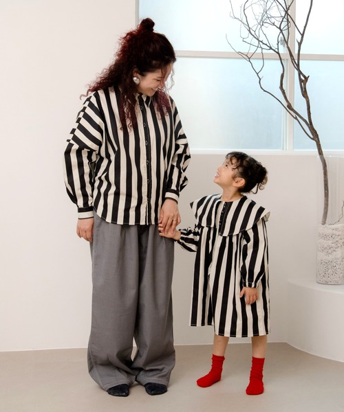 MAKE YOUR DAY（メイクユアデイ）の「ビッグカラーストライプワンピース■80～140cm（ワンピース・キッズ・イエロー/ブラック・90/100/120/130/140/80/110）」の10枚目の写真