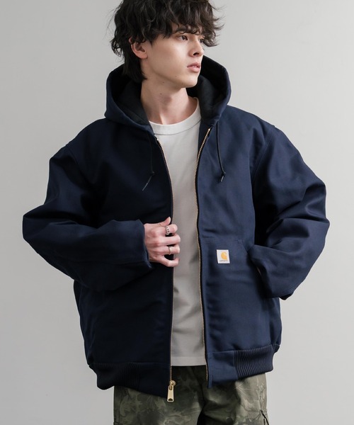 Carhartt フード付きライトブルージャンパー セール】Carhartt カーハート DUCK QUILTED FLANNEL-LINED ACTIVE