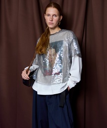 Sheer sequins Over T-Shirt/シアースパンコールオーバーTシャツ