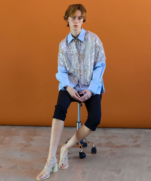 MAISON SPECIAL(メゾンスペシャル)の「Sheer sequins Over T-Shirt/シアースパンコールオーバーTシャツ(Tシャツ/カットソー・レディース・ライトグレー/ベージュ・FREE)」の7枚目の写真