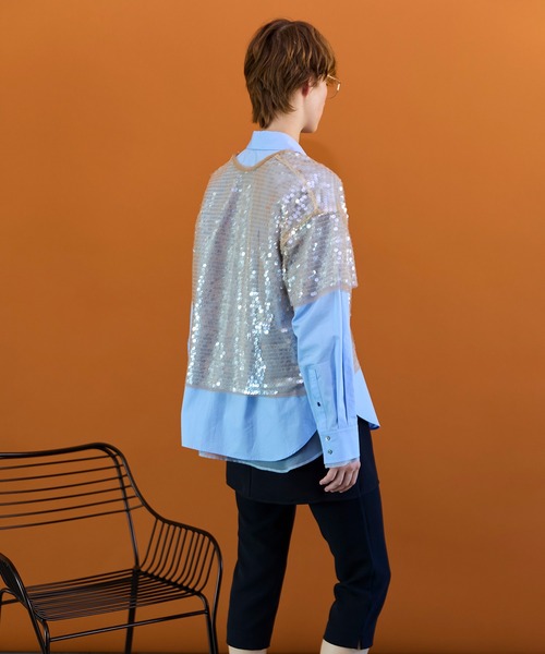 MAISON SPECIAL(メゾンスペシャル)の「Sheer sequins Over T-Shirt/シアースパンコールオーバーTシャツ(Tシャツ/カットソー・レディース・ライトグレー/ベージュ・FREE)」の8枚目の写真