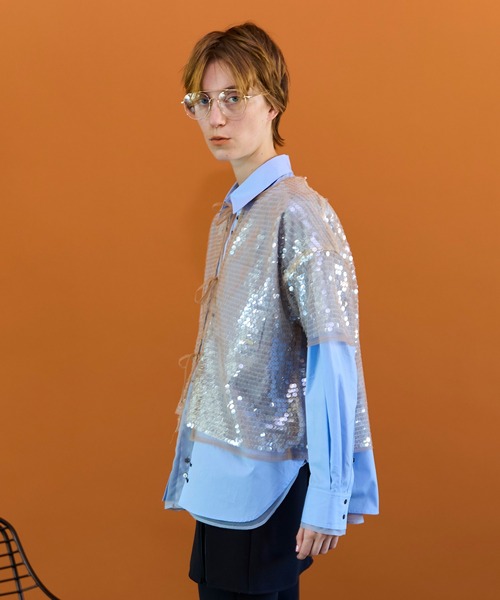 MAISON SPECIAL(メゾンスペシャル)の「Sheer sequins Over T-Shirt/シアースパンコールオーバーTシャツ(Tシャツ/カットソー・レディース・ライトグレー/ベージュ・FREE)」の9枚目の写真