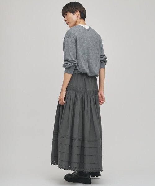 Whim Gazette（ウィムガゼット）の「【GEMINI】ハイゲージVネックニットプルオーバー（ニット/セーター・レディース・ライトベージュ/グレー/キャメル・FREE）」の7枚目の写真