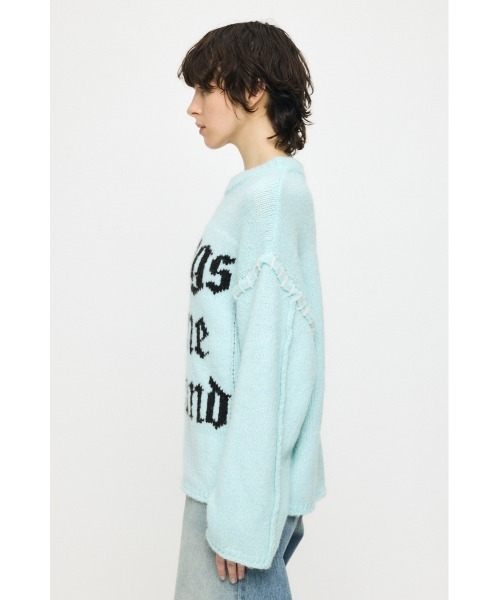 MOUSSY(マウジー)の「JACQUARD WORD セーター(ニット/セーター・レディース・アイボリー/ライトブルー/ライトブラック/ネイビー・FREE)」の9枚目の写真