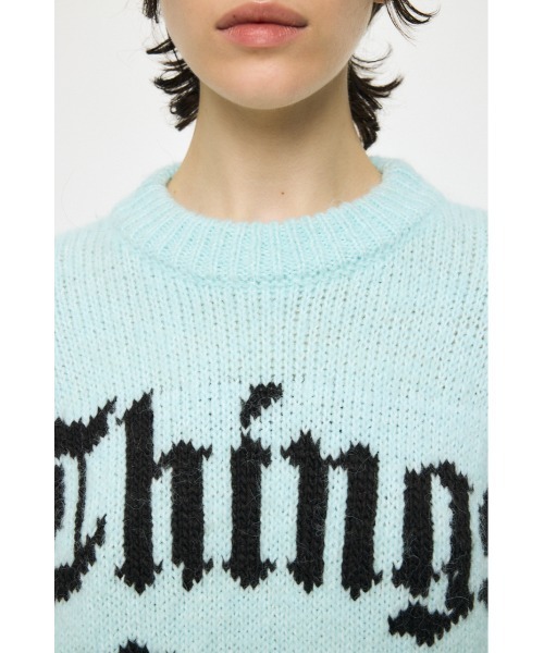 MOUSSY(マウジー)の「JACQUARD WORD セーター(ニット/セーター・レディース・アイボリー/ライトブルー/ライトブラック/ネイビー・FREE)」の11枚目の写真