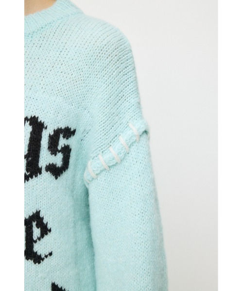 MOUSSY(マウジー)の「JACQUARD WORD セーター(ニット/セーター・レディース・アイボリー/ライトブルー/ライトブラック/ネイビー・FREE)」の13枚目の写真