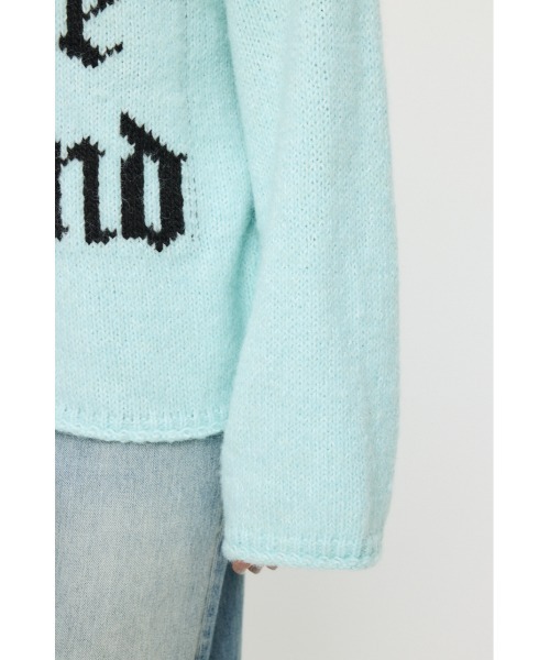 MOUSSY(マウジー)の「JACQUARD WORD セーター(ニット/セーター・レディース・アイボリー/ライトブルー/ライトブラック/ネイビー・FREE)」の14枚目の写真