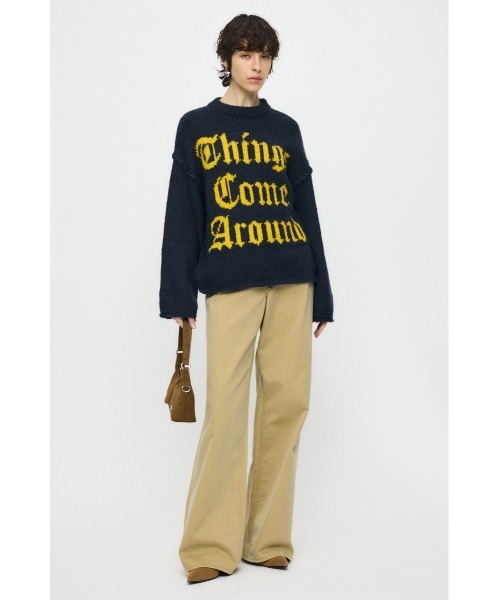 MOUSSY(マウジー)の「JACQUARD WORD セーター(ニット/セーター・レディース・アイボリー/ライトブルー/ライトブラック/ネイビー・FREE)」の18枚目の写真