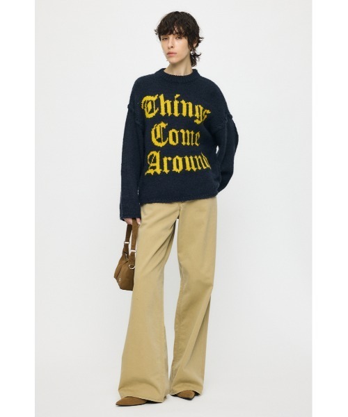 MOUSSY(マウジー)の「JACQUARD WORD セーター(ニット/セーター・レディース・アイボリー/ライトブルー/ライトブラック/ネイビー・FREE)」の20枚目の写真