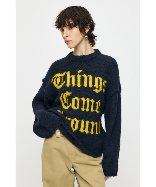 MOUSSY(マウジー)の「JACQUARD WORD セーター(ニット/セーター・レディース・アイボリー/ライトブルー/ライトブラック/ネイビー・FREE)」の22枚目の写真