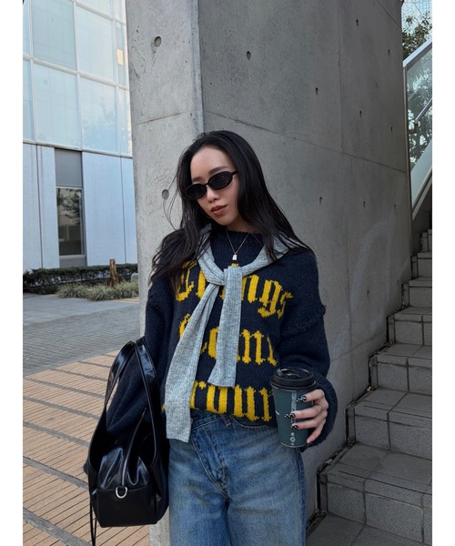 セール】JACQUARD WORD セーター（ニット/セーター）｜MOUSSY