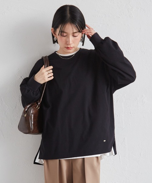 RANAN（ラナン）の「多機能ベーシックオーバーサイズ長袖Tシャツ（Tシャツ/カットソー・レディース・グレー/ブルー/ブラック/ホワイト/ピンク・L/LL/M）」の15枚目の写真