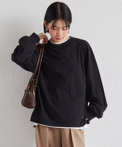 RANAN（ラナン）の「多機能ベーシックオーバーサイズ長袖Tシャツ（Tシャツ/カットソー・レディース・グレー/ブルー/ブラック/ホワイト/ピンク・L/LL/M）」の18枚目の写真