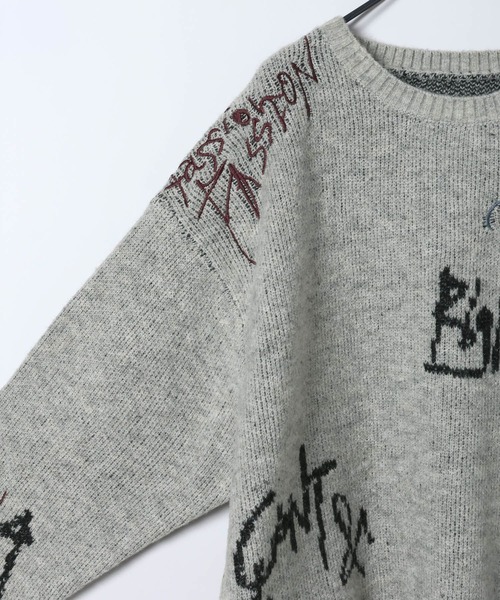 JEANASIS（ジーナシス）の「5G Doodleロゴプルオーバー/639846（ニット/セーター・レディース・グレー系その他/ブラウン系その他/ブラック系その他・FREE）」の10枚目の写真