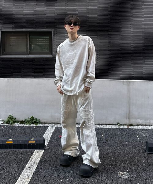 INEXCIS(イネクシス)の「スプラッター ロングスリーブ (ホワイト)(Tシャツ/カットソー・メンズ・ホワイト・FREE)」の10枚目の写真