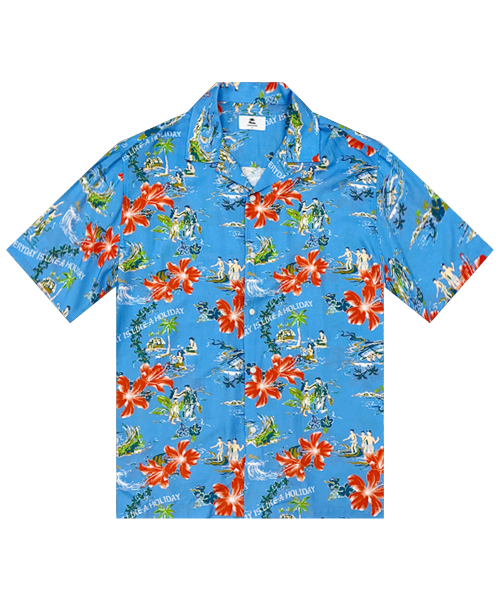 THESHIRTHOUSE(ザシャツハウス)の「ハワイアンシャツフラワーアイランダー-ブルー(シャツ/ブラウス・メンズ・ブルー・1/2/3)」の1枚目の写真