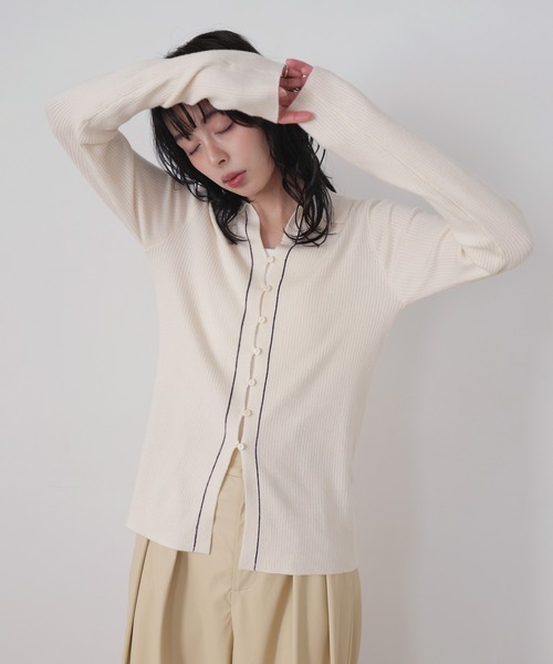 バイカラーラインポロニット（ニット/セーター）｜LIAN（リアン）の