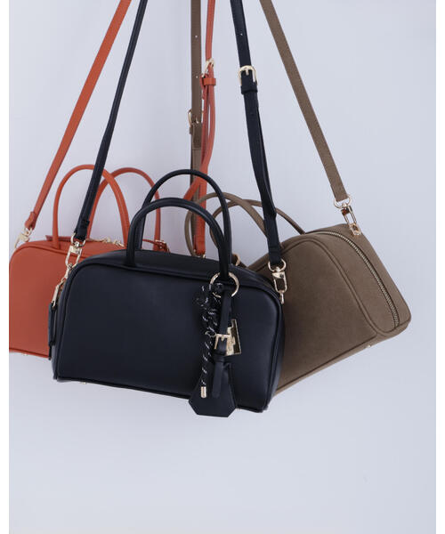 NATURAL BEAUTY BASIC（ナチュラルビューティーベーシック）の「◇グラムボストンバッグ（ボストンバッグ・レディース・オレンジ/ベージュ/ブラック・ﾌﾘ-）」の2枚目の写真