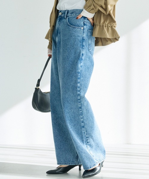 LAVEANGE（ラビアンジェ）の「ワイドストレートデニム（デニムパンツ・レディース・ネイビー/ブルー/ブラック・4L/3L/LL/M/5L）」の6枚目の写真