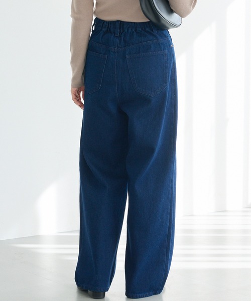 LAVEANGE（ラビアンジェ）の「ワイドストレートデニム（デニムパンツ・レディース・ネイビー/ブルー/ブラック・4L/3L/LL/M/5L）」の20枚目の写真