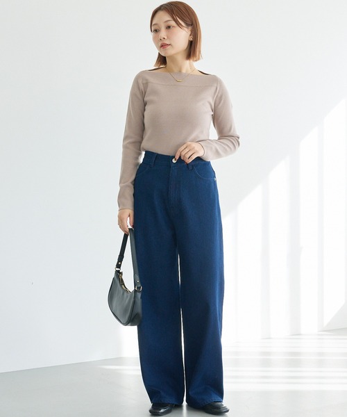 LAVEANGE（ラビアンジェ）の「ワイドストレートデニム（デニムパンツ・レディース・ネイビー/ブルー/ブラック・4L/3L/LL/M/5L）」の21枚目の写真