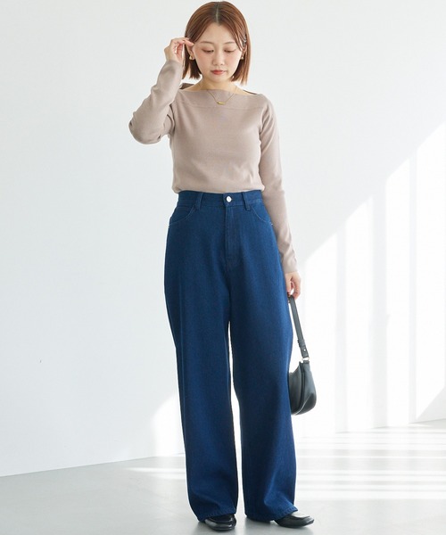 LAVEANGE（ラビアンジェ）の「ワイドストレートデニム（デニムパンツ・レディース・ネイビー/ブルー/ブラック・4L/3L/LL/M/5L）」の22枚目の写真