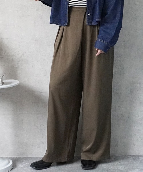 SELECT LEVERY(セレクトリベリー)の「ラップワイドパンツ(その他パンツ・レディース・バーガンディー/アイボリー/カーキ/ブラック・X-LARGE/LARGE/MEDIUM/SMALL)」の8枚目の写真