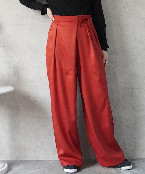 SELECT LEVERY(セレクトリベリー)の「ラップワイドパンツ(その他パンツ・レディース・バーガンディー/アイボリー/カーキ/ブラック・X-LARGE/LARGE/MEDIUM/SMALL)」の11枚目の写真