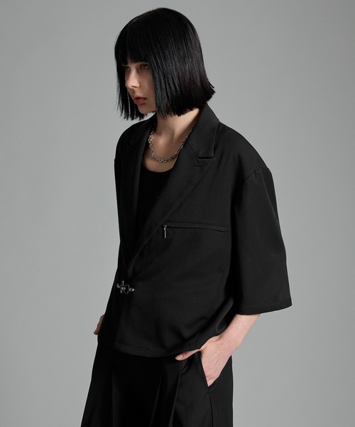 VELNUS（ベルナス）の「【VELNUS】Fireman short sleeve jacket／ファイヤーマンショート半袖ジャケット（テーラードジャケット・メンズ・ブラック・M/L/S）」の2枚目の写真