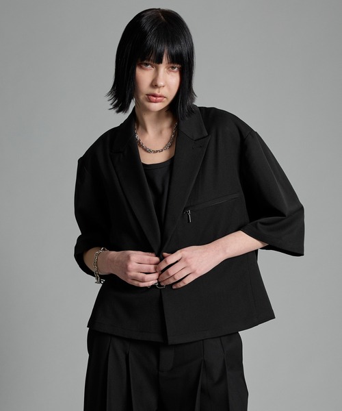 VELNUS（ベルナス）の「【VELNUS】Fireman short sleeve jacket／ファイヤーマンショート半袖ジャケット（テーラードジャケット・メンズ・ブラック・M/L/S）」の4枚目の写真