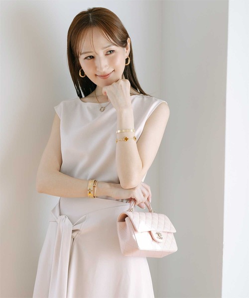 UR'S(ユアーズ)の「トップス×ラップスカートセットアップ(セットアップ・レディース・モカ/アイボリー・L/M/S)」の3枚目の写真