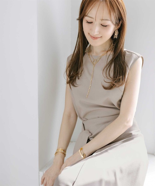 UR'S(ユアーズ)の「トップス×ラップスカートセットアップ(セットアップ・レディース・モカ/アイボリー・L/M/S)」の13枚目の写真